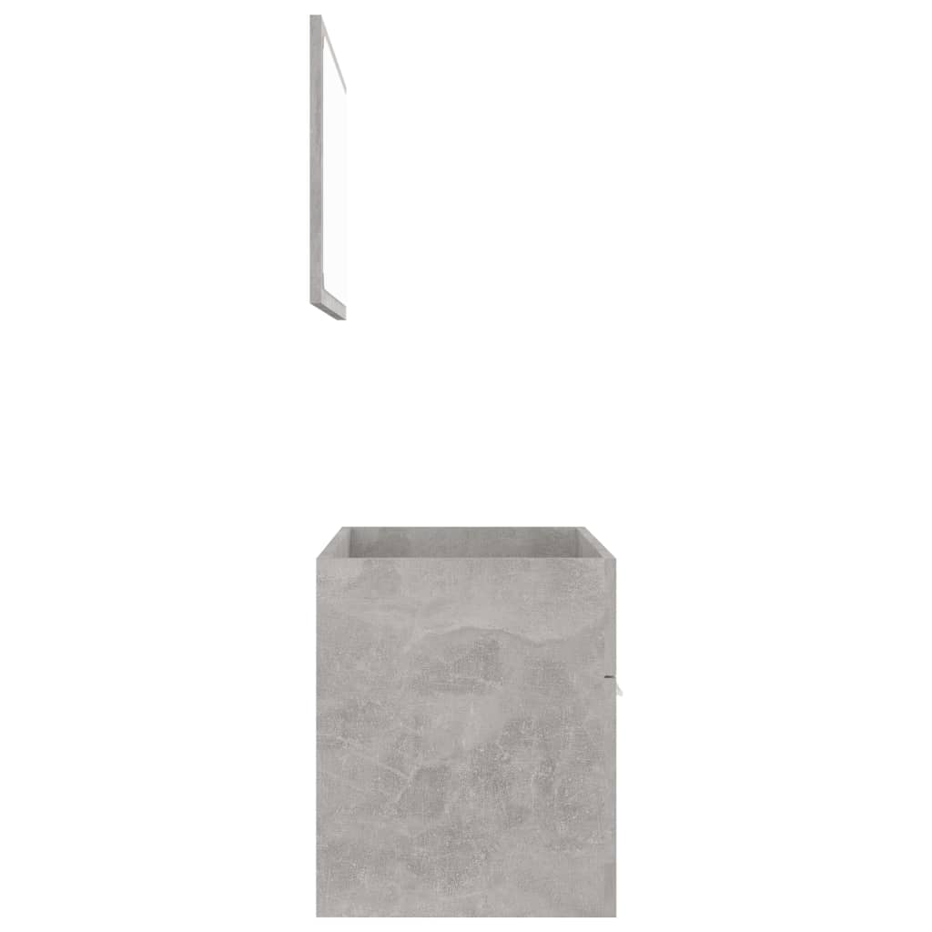 vidaXL Set muebles de baño 2 piezas madera contrachapada gris hormigón