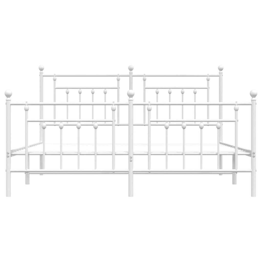 vidaXL Estructura cama sin colchón con estribo metal blanco 180x200 cm