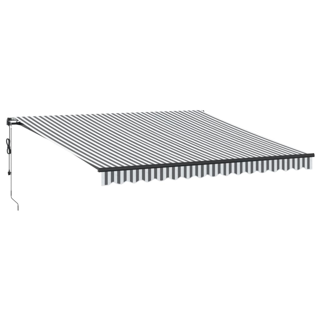 vidaXL Toldo retráctil automático luz LED antracita blanco 400x350 cm