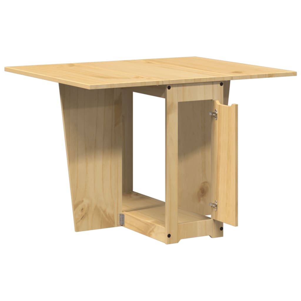 vidaXL Mesa de comedor plegable mariposa Corona madera pino marrón