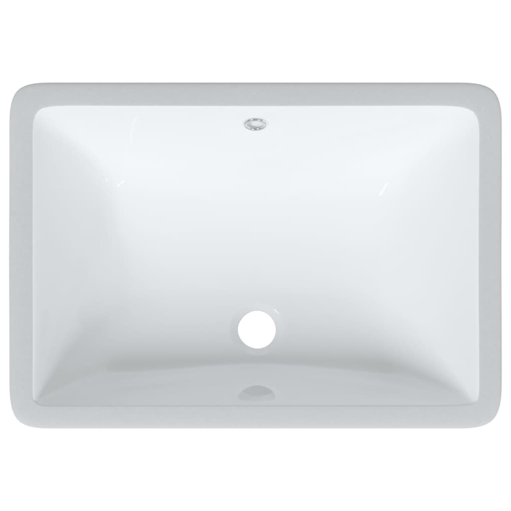 vidaXL Lavabo de baño rectangular cerámica blanco 52x38,5x19,5 cm