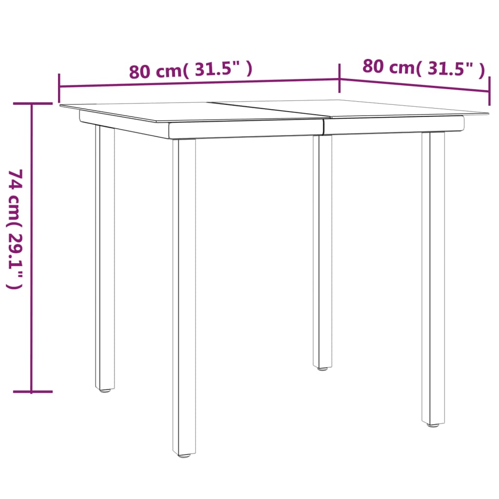 vidaXL Set comedor de jardín 3 pzas con cojines ratán sintético negro