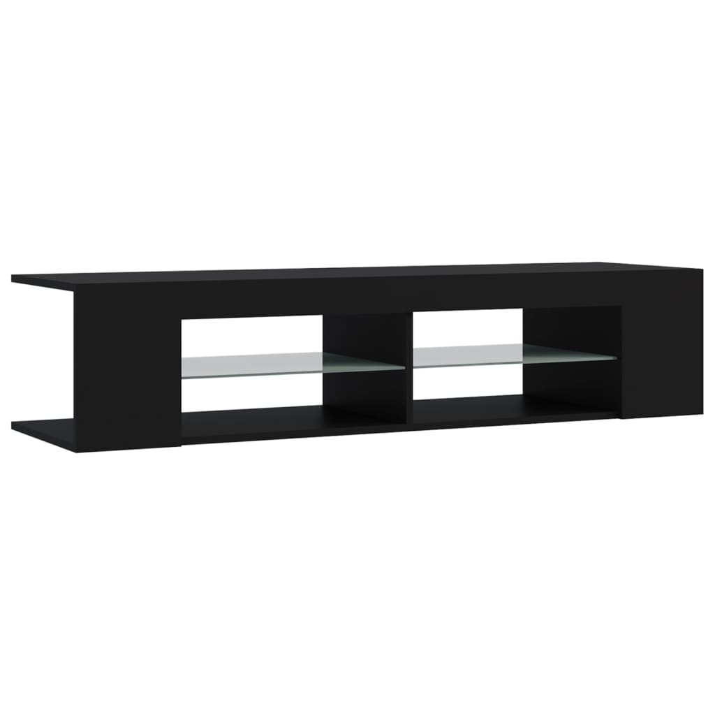 vidaXL Mueble de TV con luces LED negro 135x39x30 cm