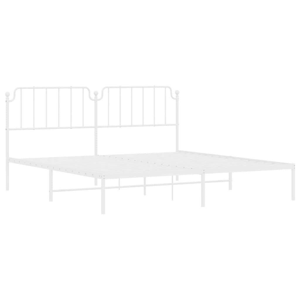 vidaXL Estructura cama sin colchón con cabecero metal blanco 193x203cm