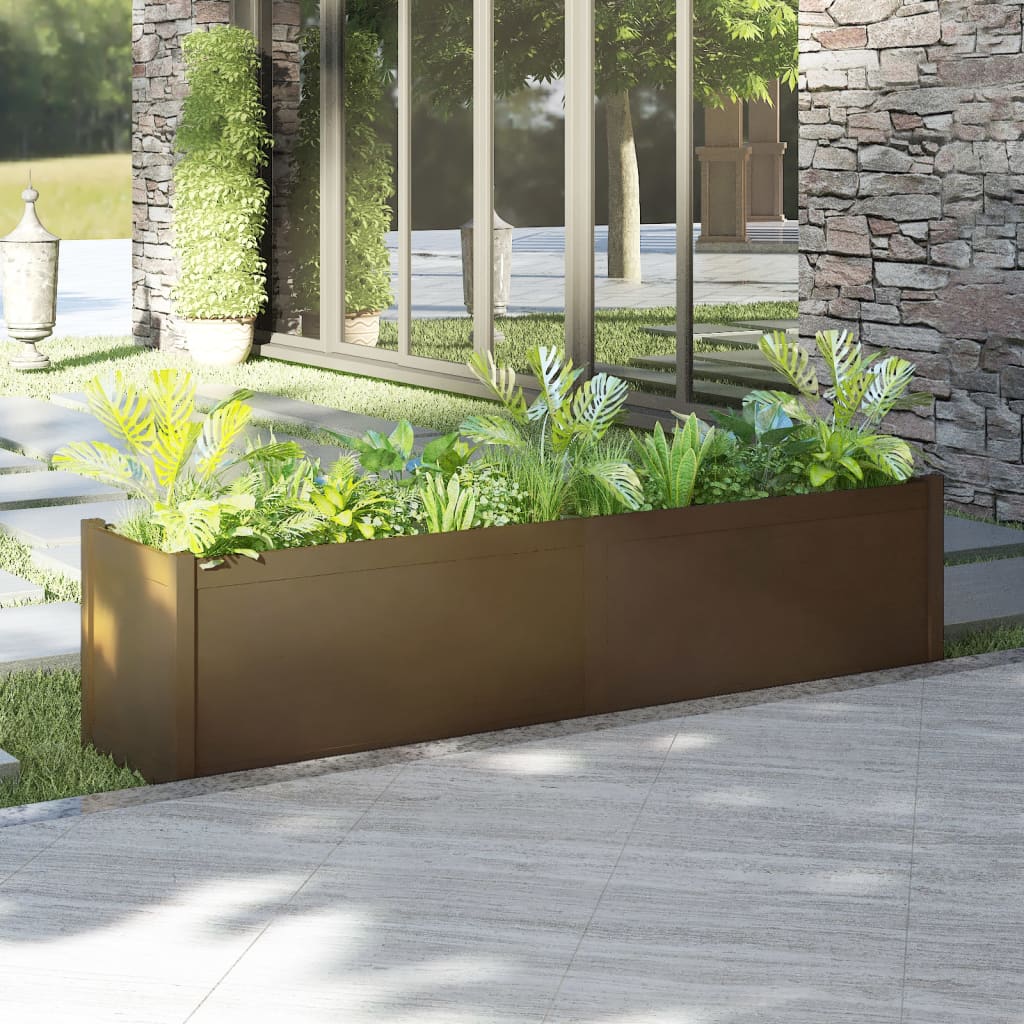 vidaXL Jardinera de madera maciza de pino marrón miel 200x50x50 cm