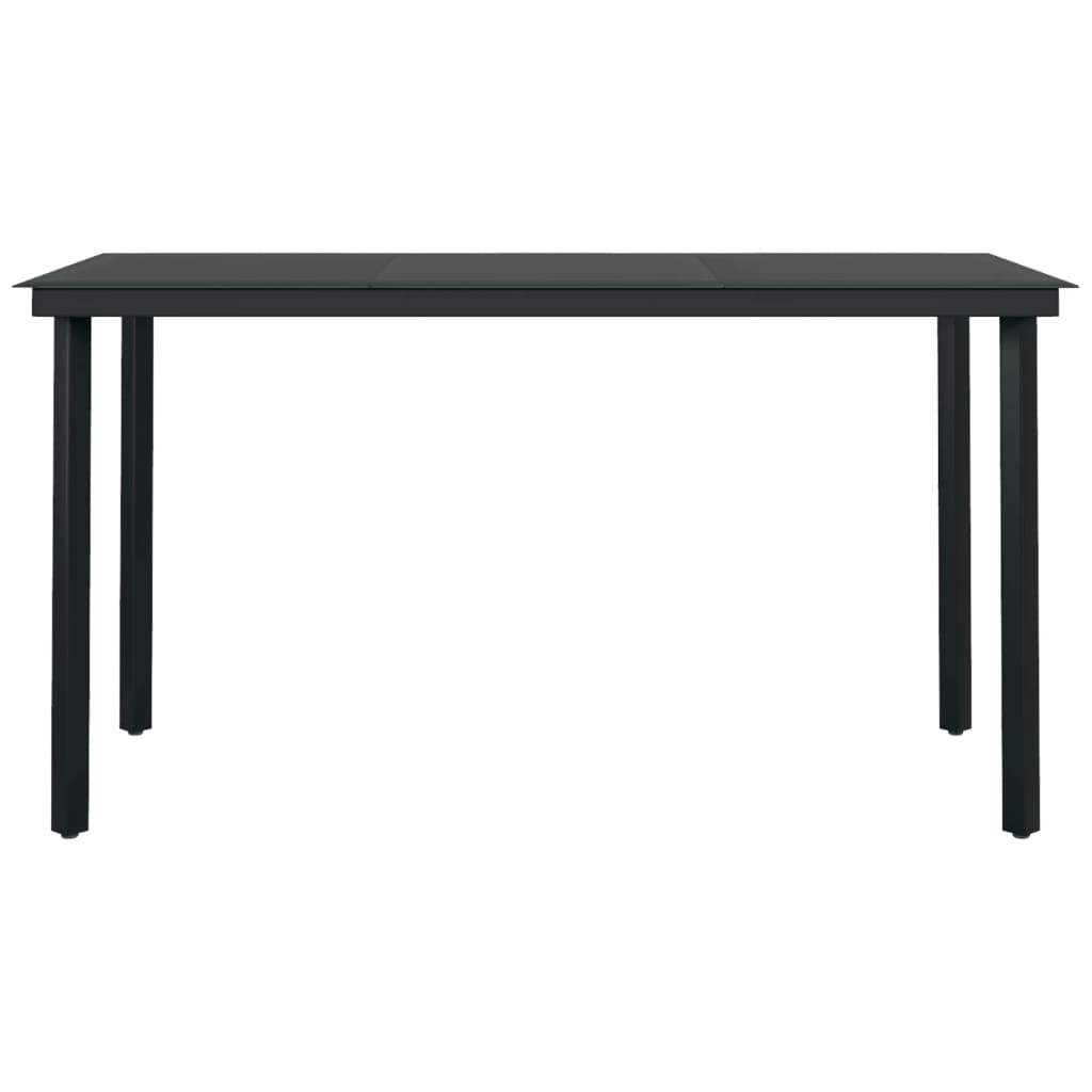 vidaXL Juego de comedor de jardín 7 piezas con cojines negro