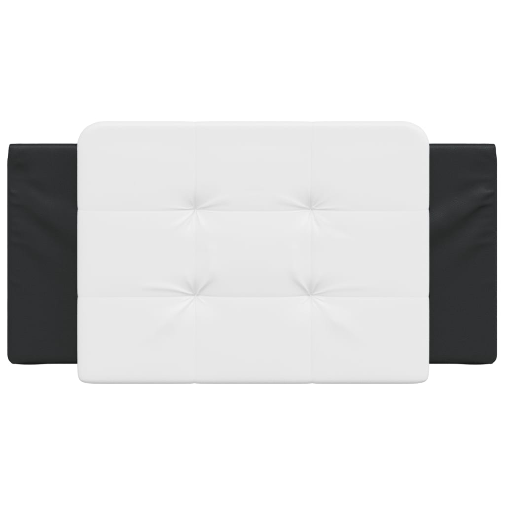 vidaXL Cabecero de cama acolchado cuero sintético blanco negro 100 cm