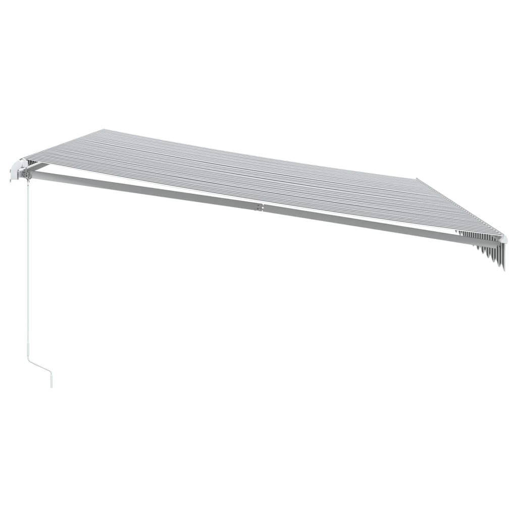 vidaXL Toldo retráctil manual luz LED antracita y blanco 500x300 cm