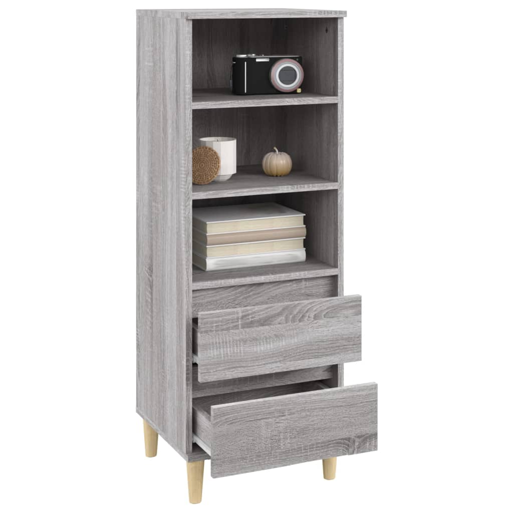 vidaXL Aparador alto madera contrachapada gris Sonoma 40x36x110 cm