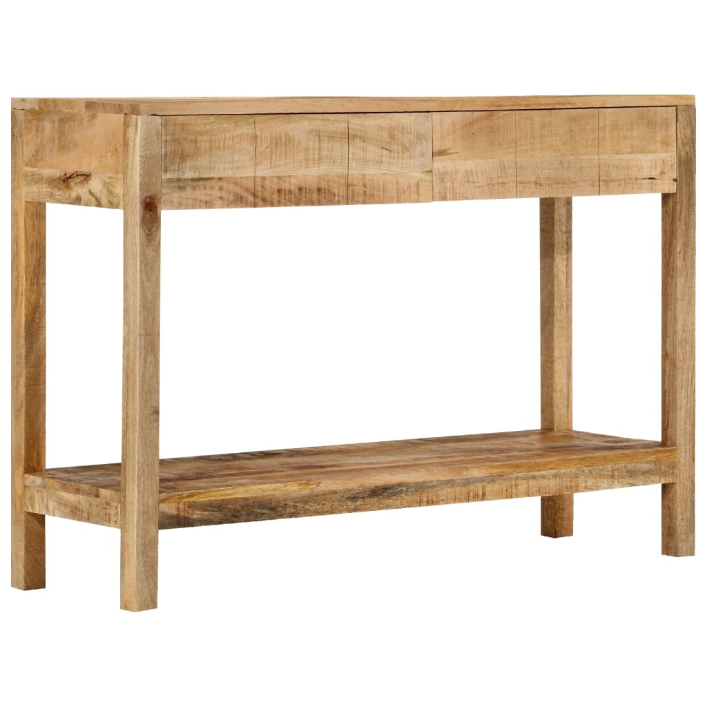 vidaXL Mesa consola con 2 cajones madera maciza de mango 110x35x75 cm