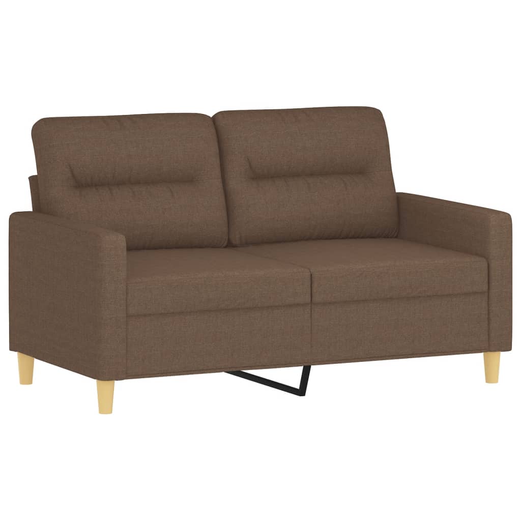 vidaXL Juego de sofás con cojines 3 piezas tela marrón