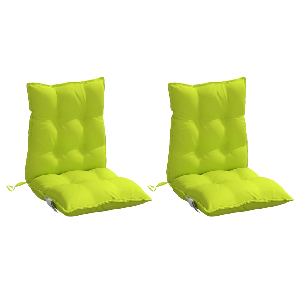 vidaXL Cojines para silla respaldo bajo 2 uds tela Oxford verde brillo