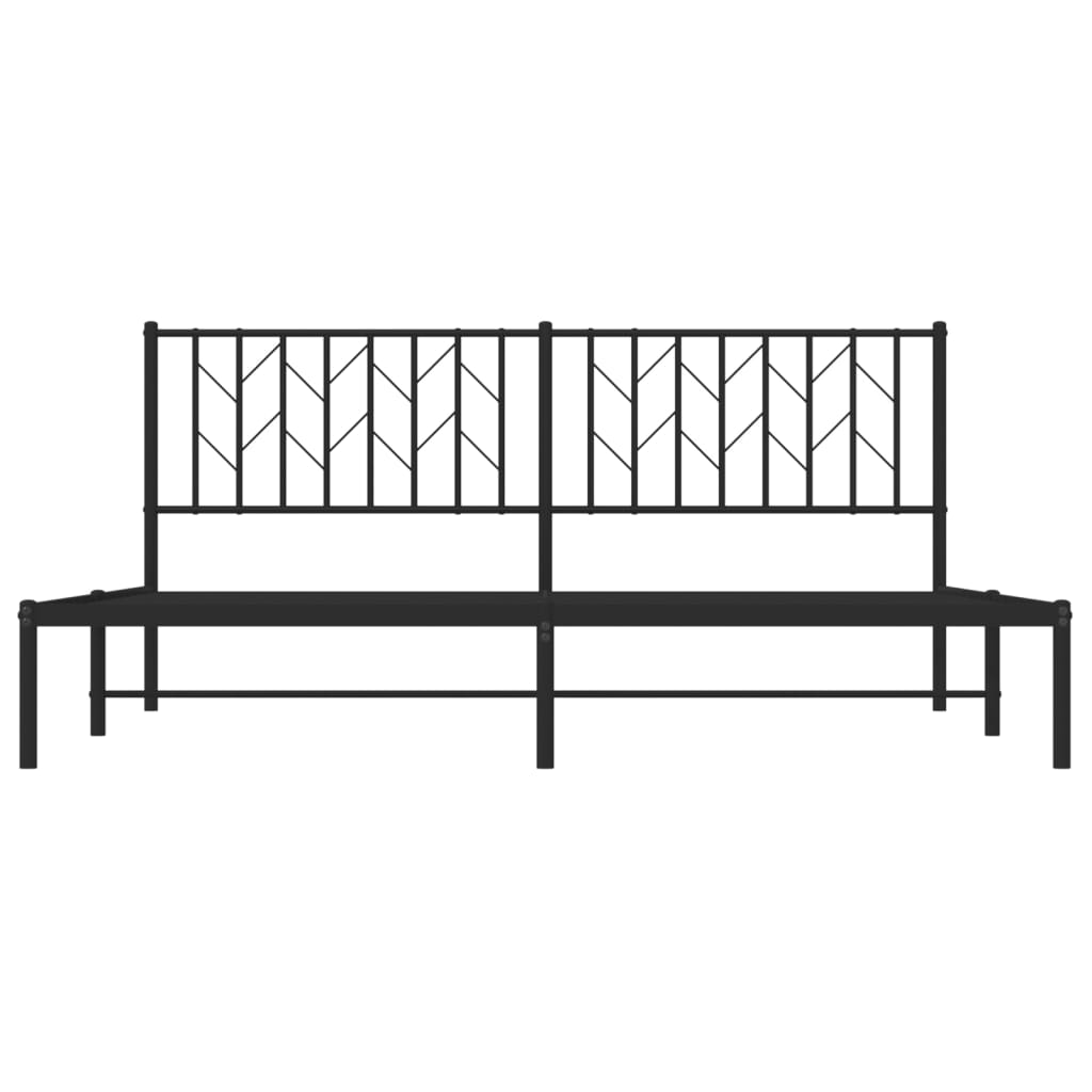 vidaXL Estructura de cama con cabecero metal negro 183x213 cm