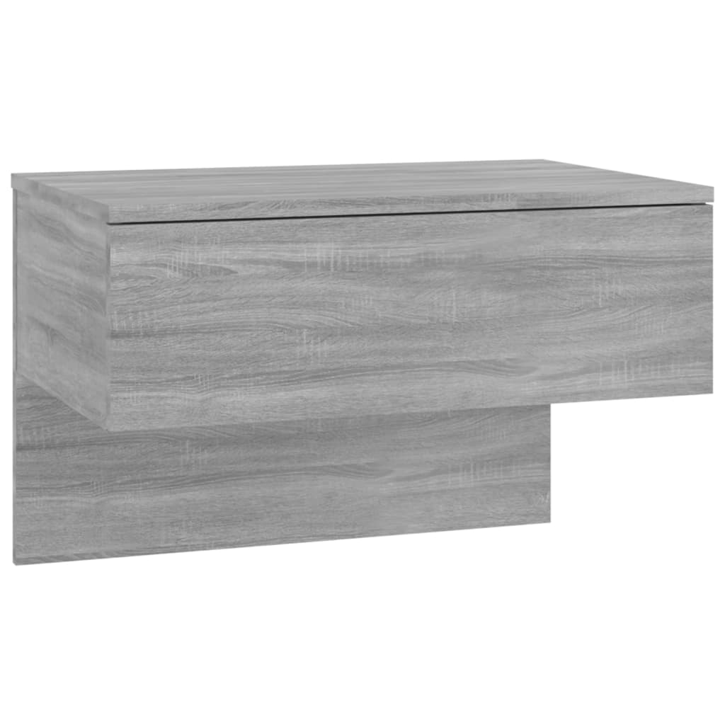 vidaXL Mesita de noche de pared 2 unidades color gris Sonoma