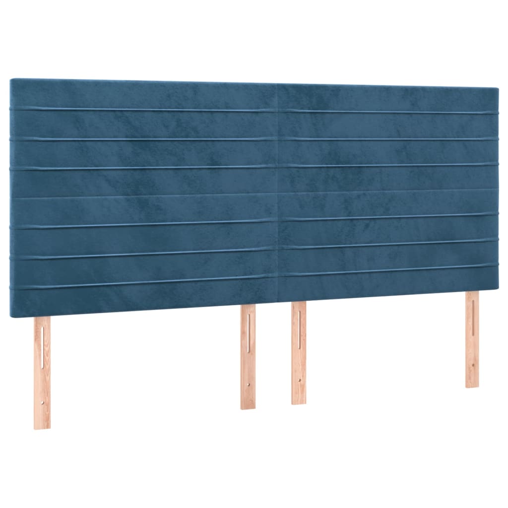 vidaXL Cama box spring con colchón terciopelo azul oscuro 180x200 cm