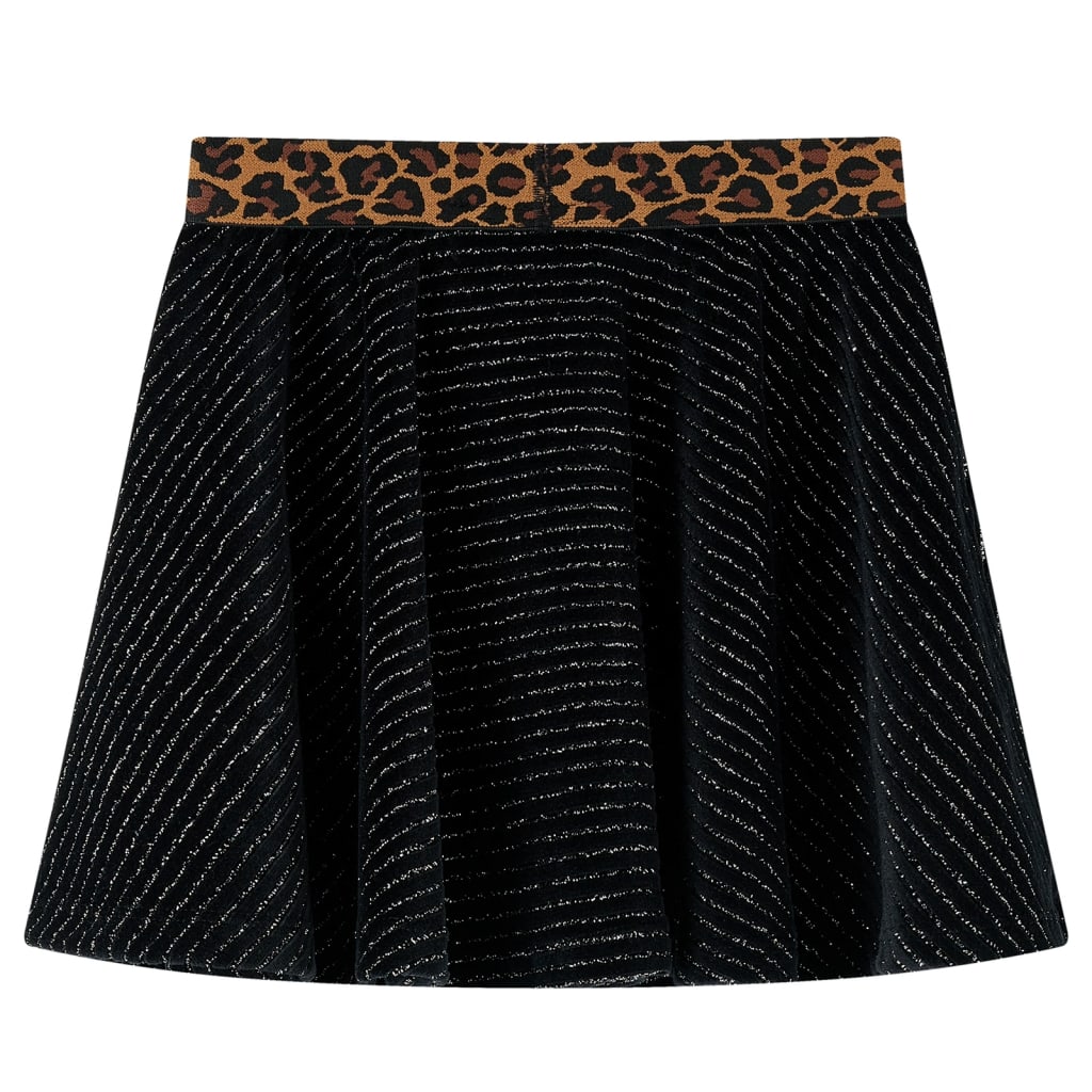 Falda infantil con cinturilla de leopardo negro 104