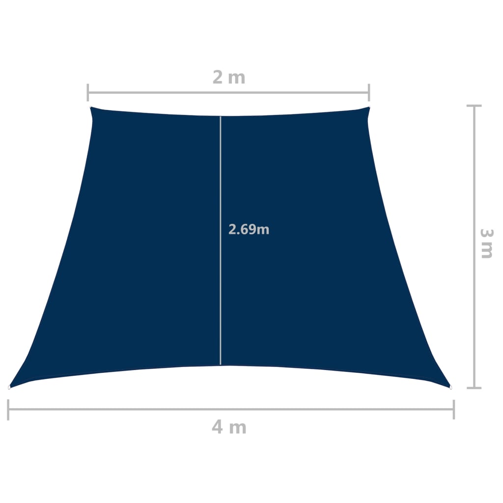 vidaXL Toldo de vela trapezoidal de tela oxford azul 2/4x3 m