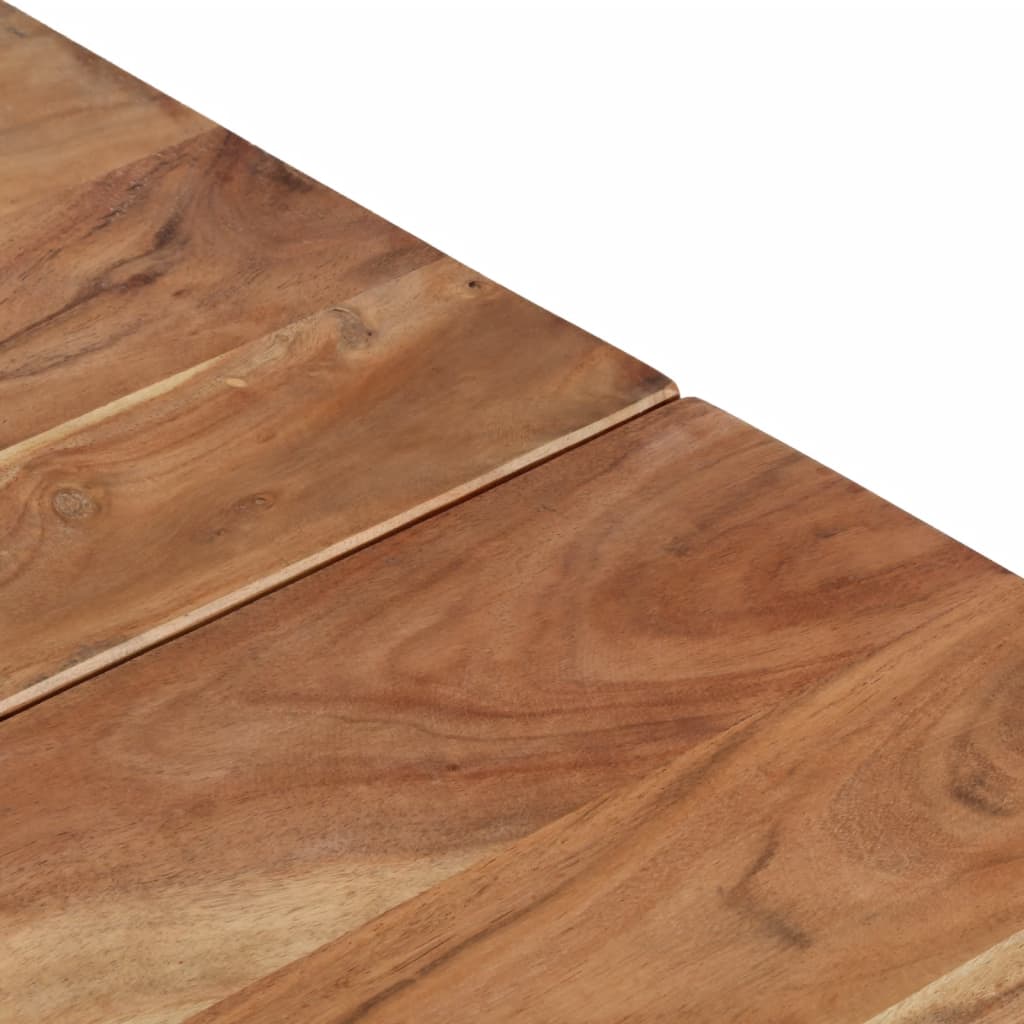 vidaXL Mesa de centro acero inoxidable plateado y madera maciza acacia