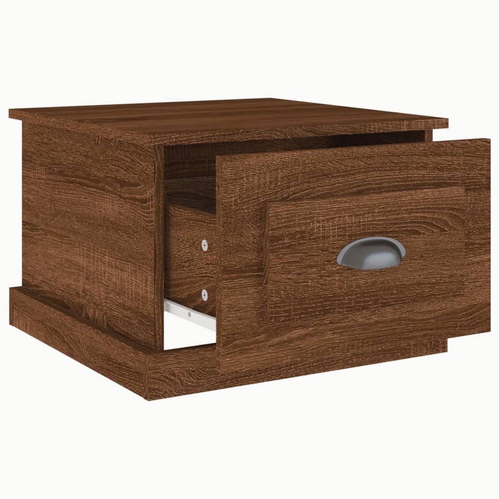 vidaXL Mesa de centro madera contrachapada marrón roble 50x50x35 cm