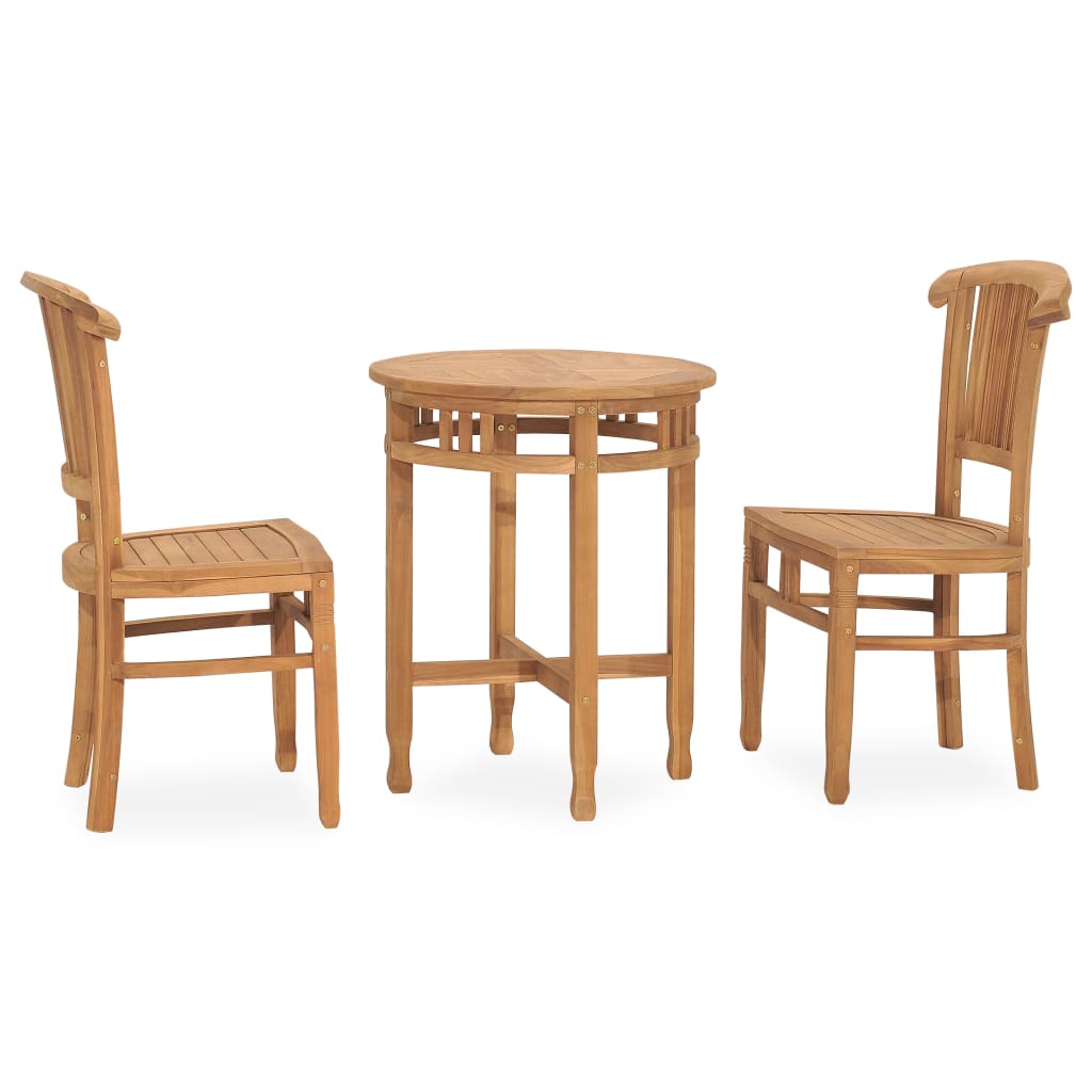 vidaXL Conjunto de comedor de jardín 3 piezas madera maciza de teca