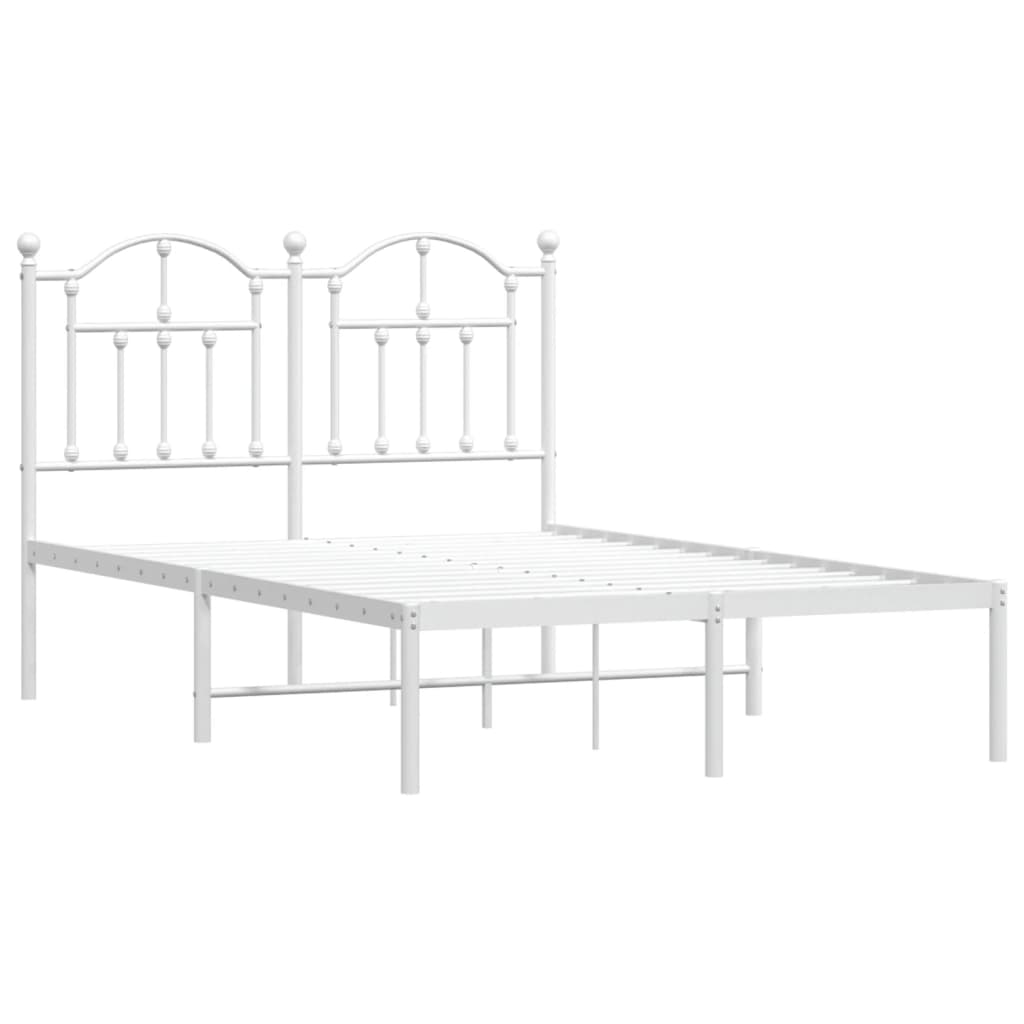 vidaXL Estructura de cama de metal con cabecero blanca 120x190 cm