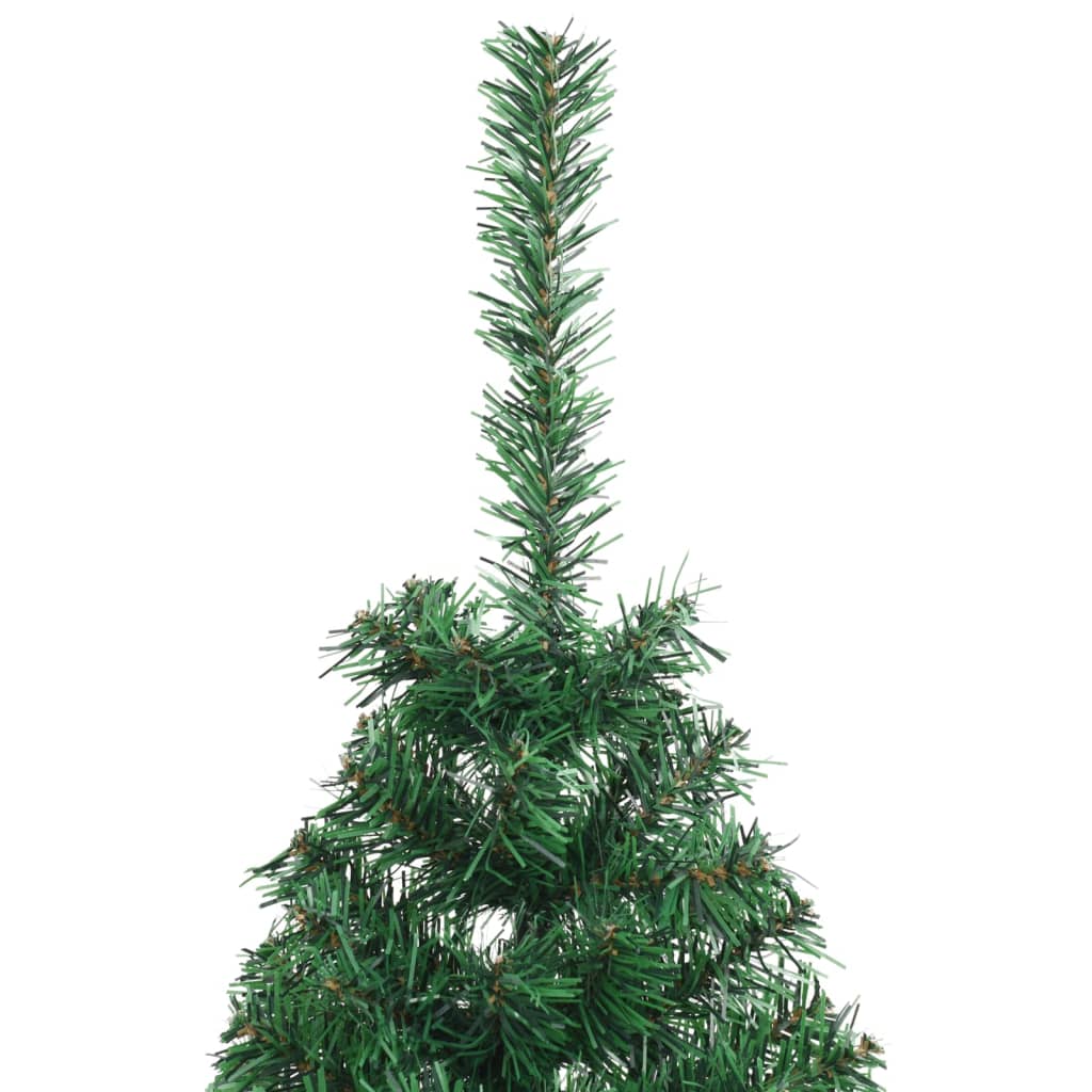 vidaXL Medio árbol de Navidad artificial con soporte PVC verde 150 cm