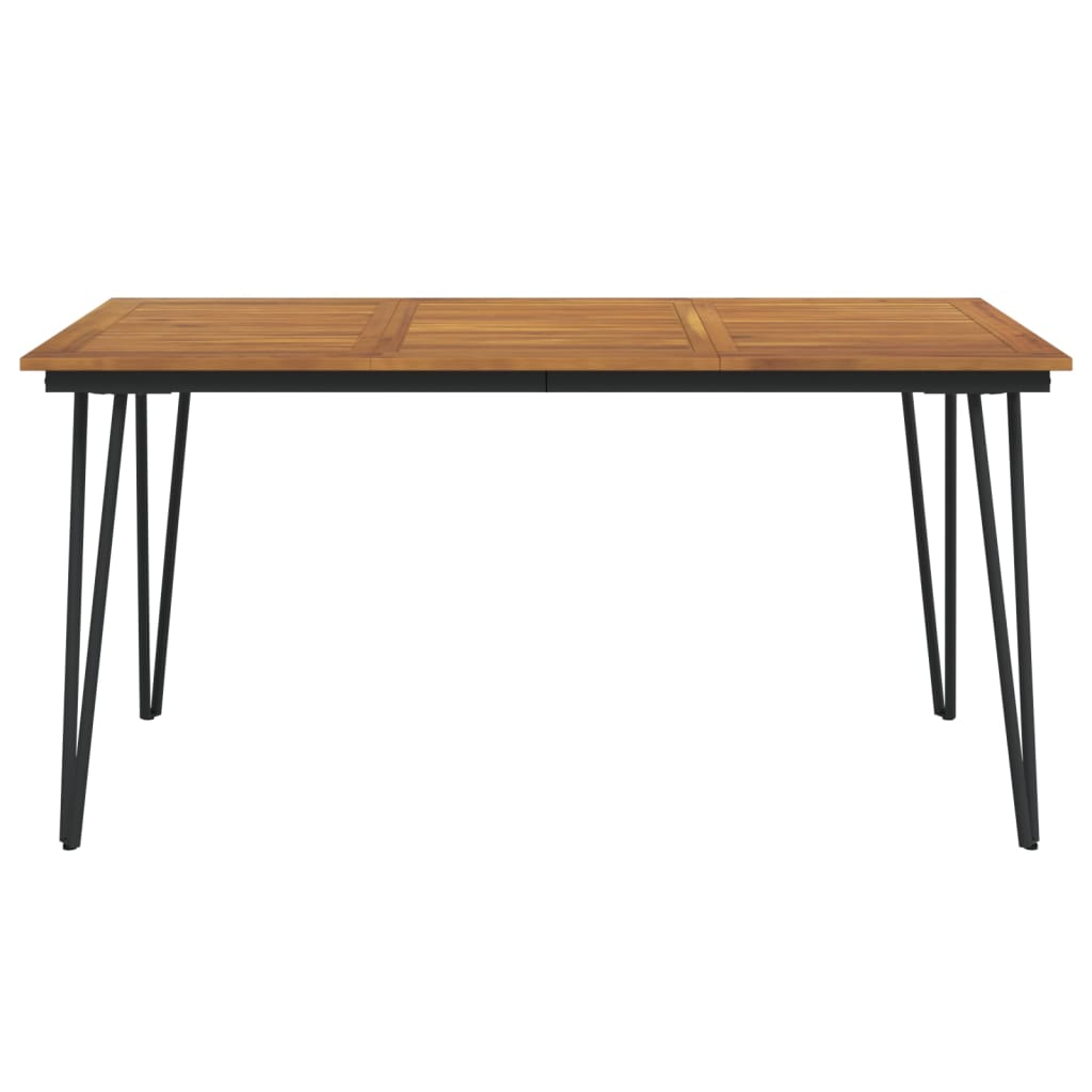 vidaXL Mesa de jardín con patas en U madera maciza acacia 160x80x75 cm