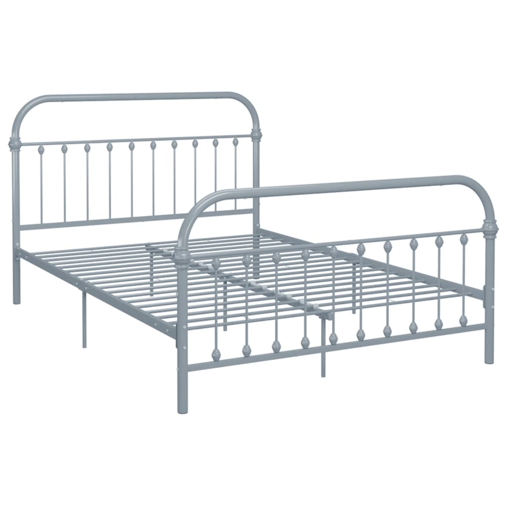 vidaXL Estructura de cama sin colchón metal gris 160x200 cm