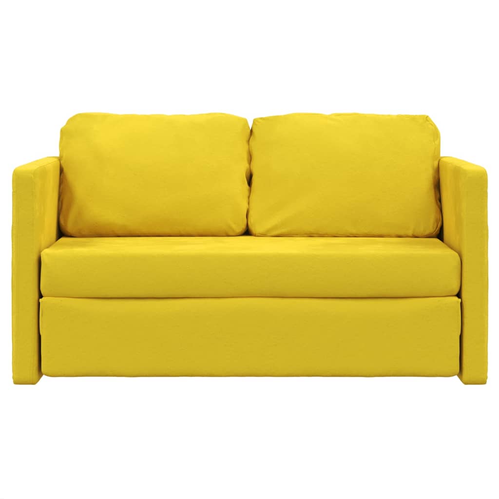 vidaXL Sofá cama suelo 2 en 1 terciopelo amarillo oscuro 122x204x55 cm