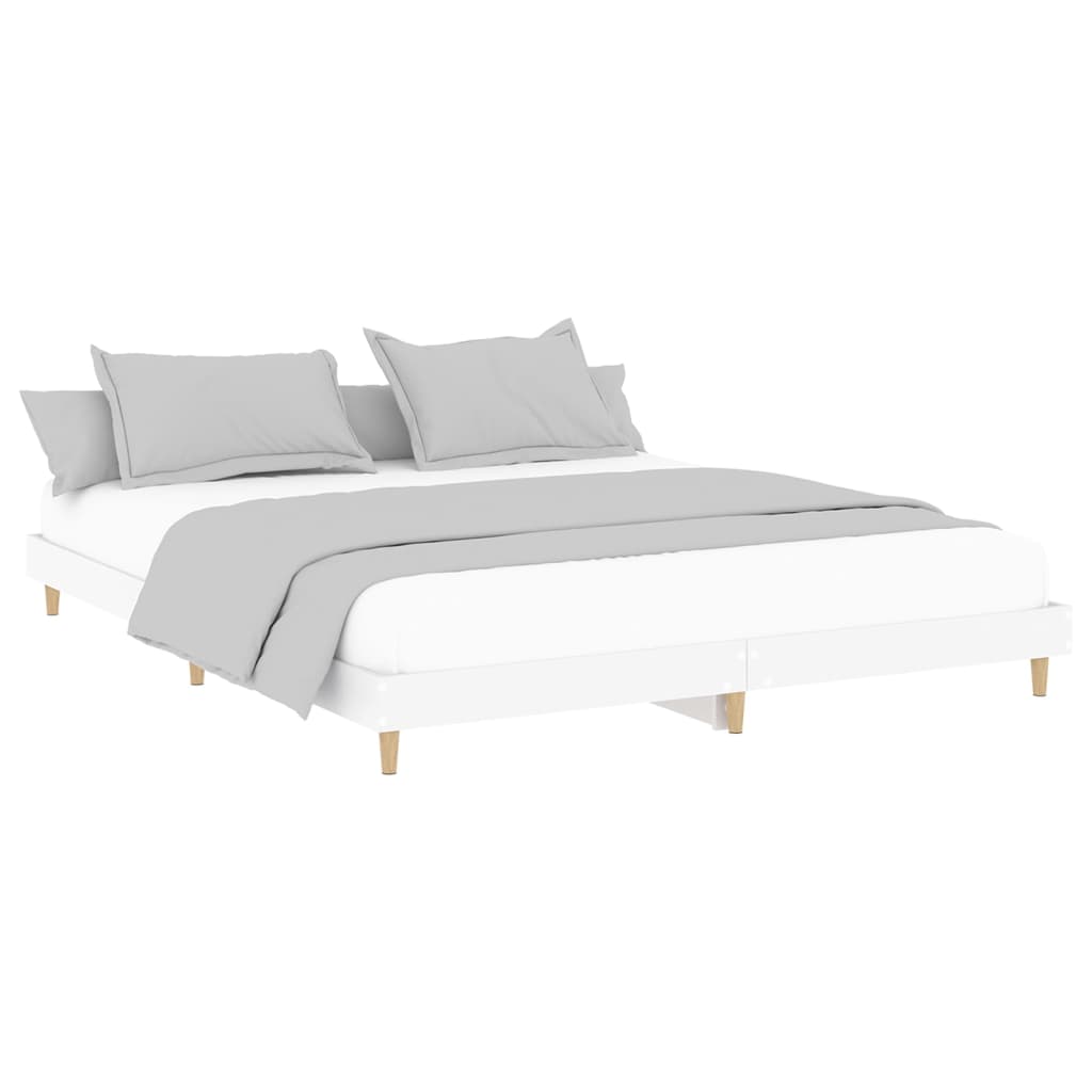 vidaXL Estructura de cama madera de ingeniería blanca 140x200 cm