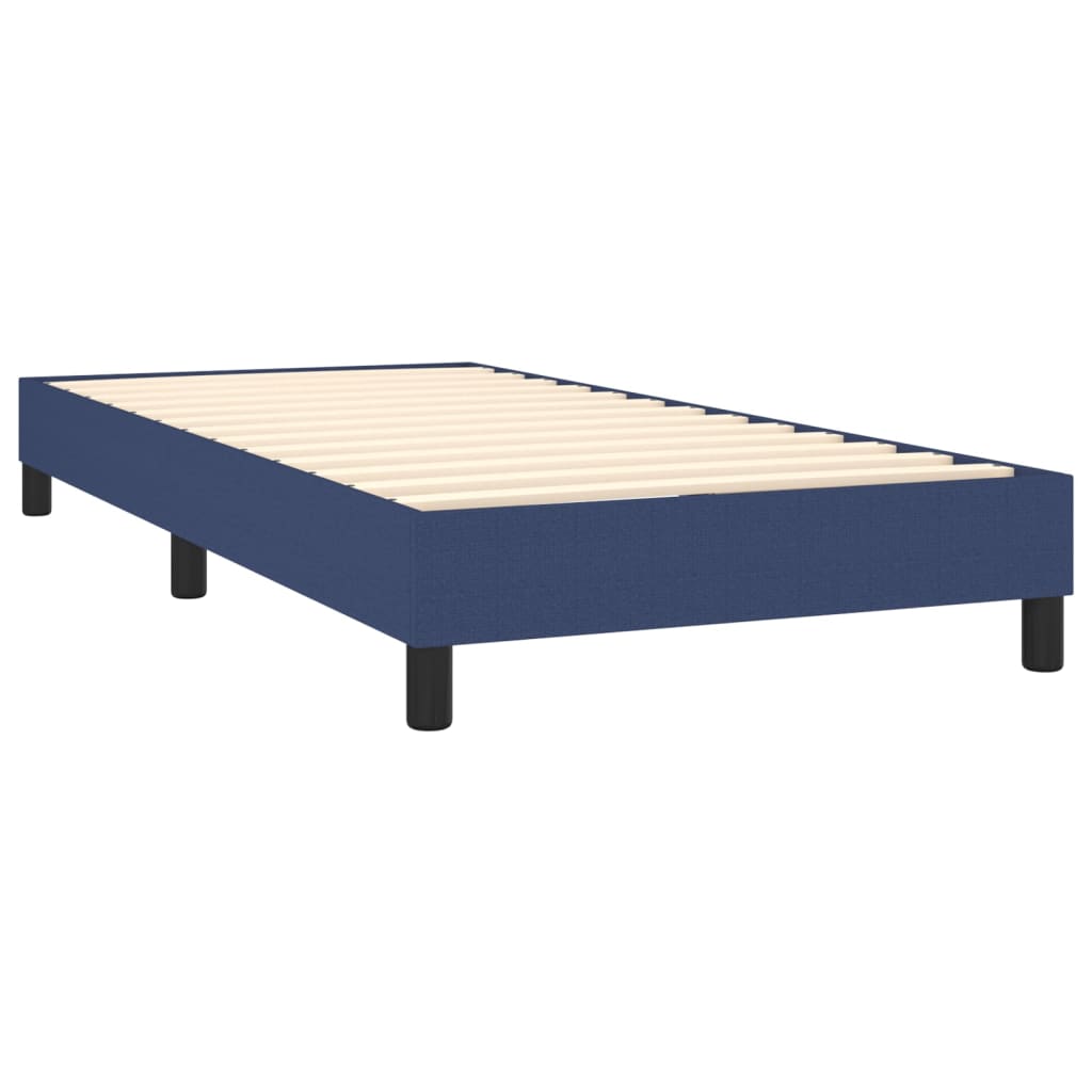 vidaXL Cama box spring con colchón tela azul 100x200 cm