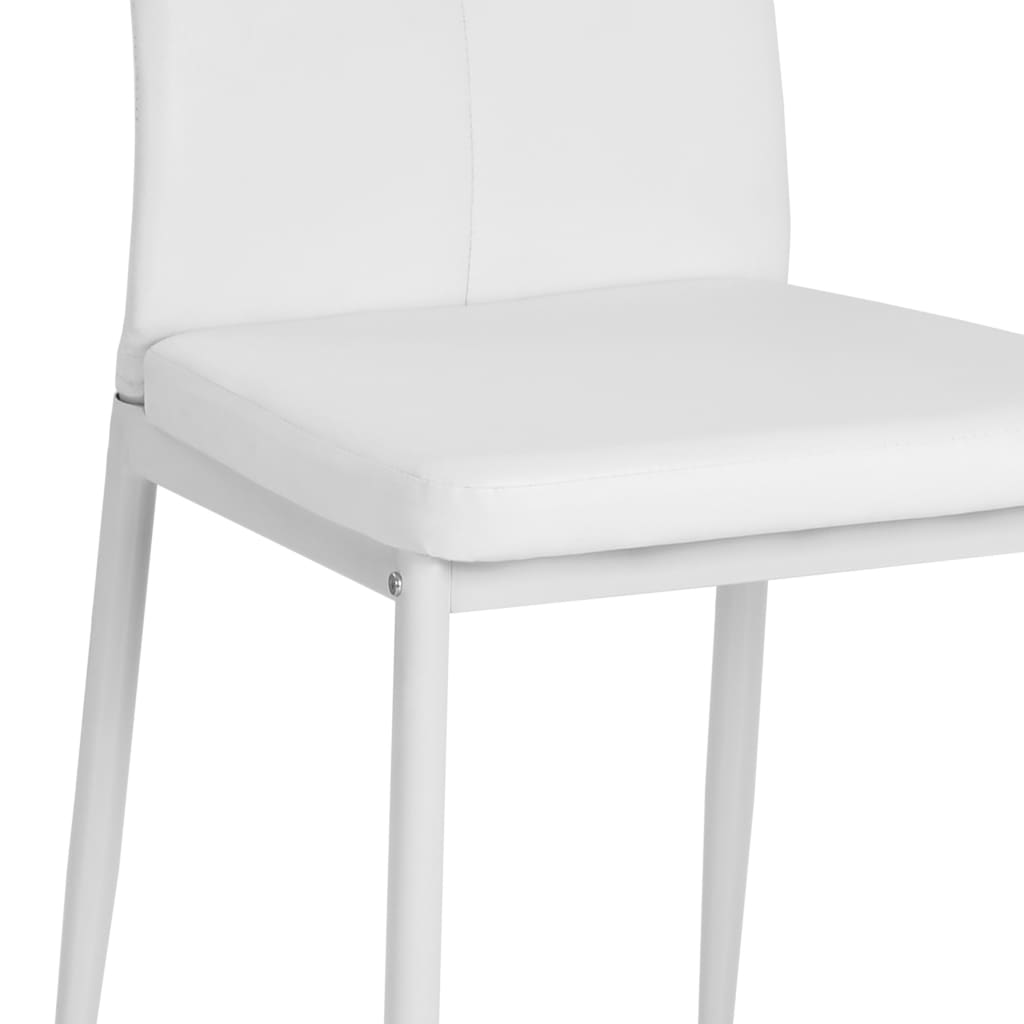 vidaXL Sillas de comedor 2 unidades cuero sintético blanco