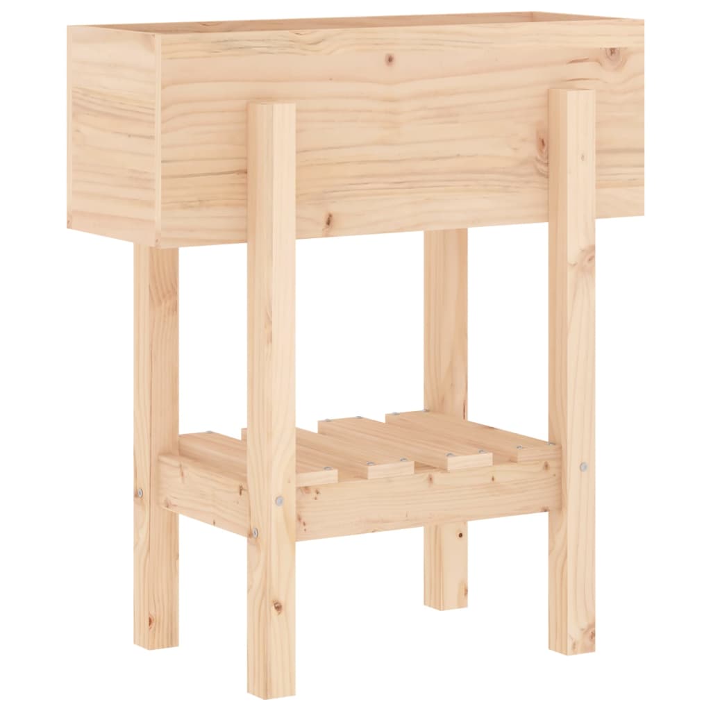 vidaXL Jardinera madera maciza de pino 62x30x69 cm