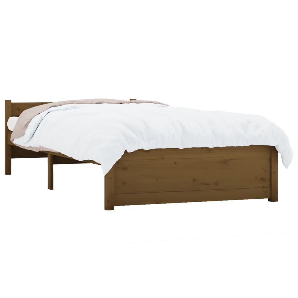 vidaXL Estructura de cama madera maciza marrón miel 90x190 cm