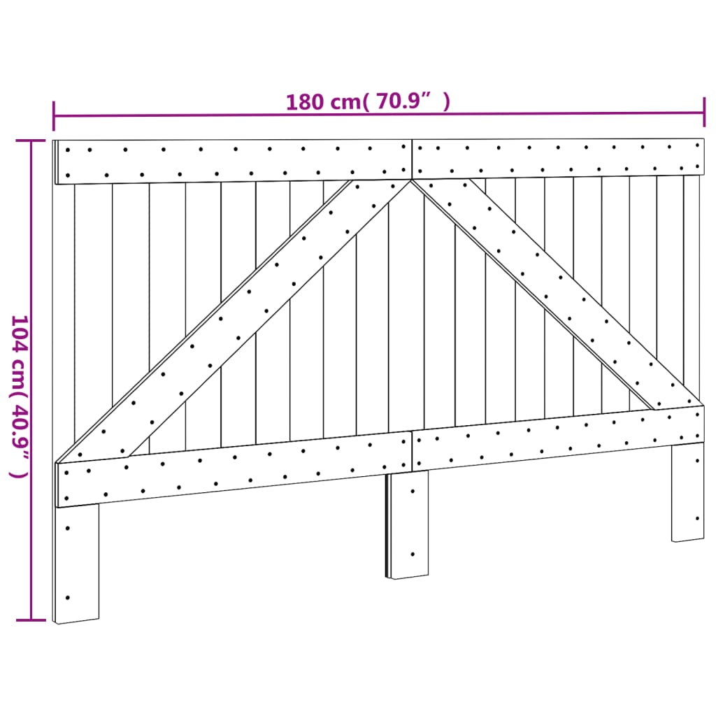 vidaXL Cabecero de madera maciza de pino 180x104 cm