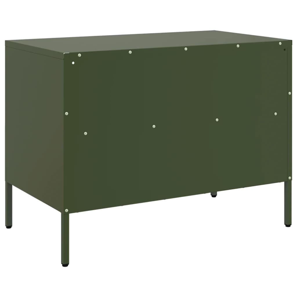 vidaXL Mueble para TV acero verde oliva 68x39x50,5 cm