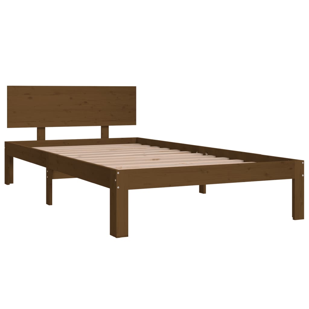 vidaXL Estructura cama sin colchón madera pino marrón miel 100x200 cm