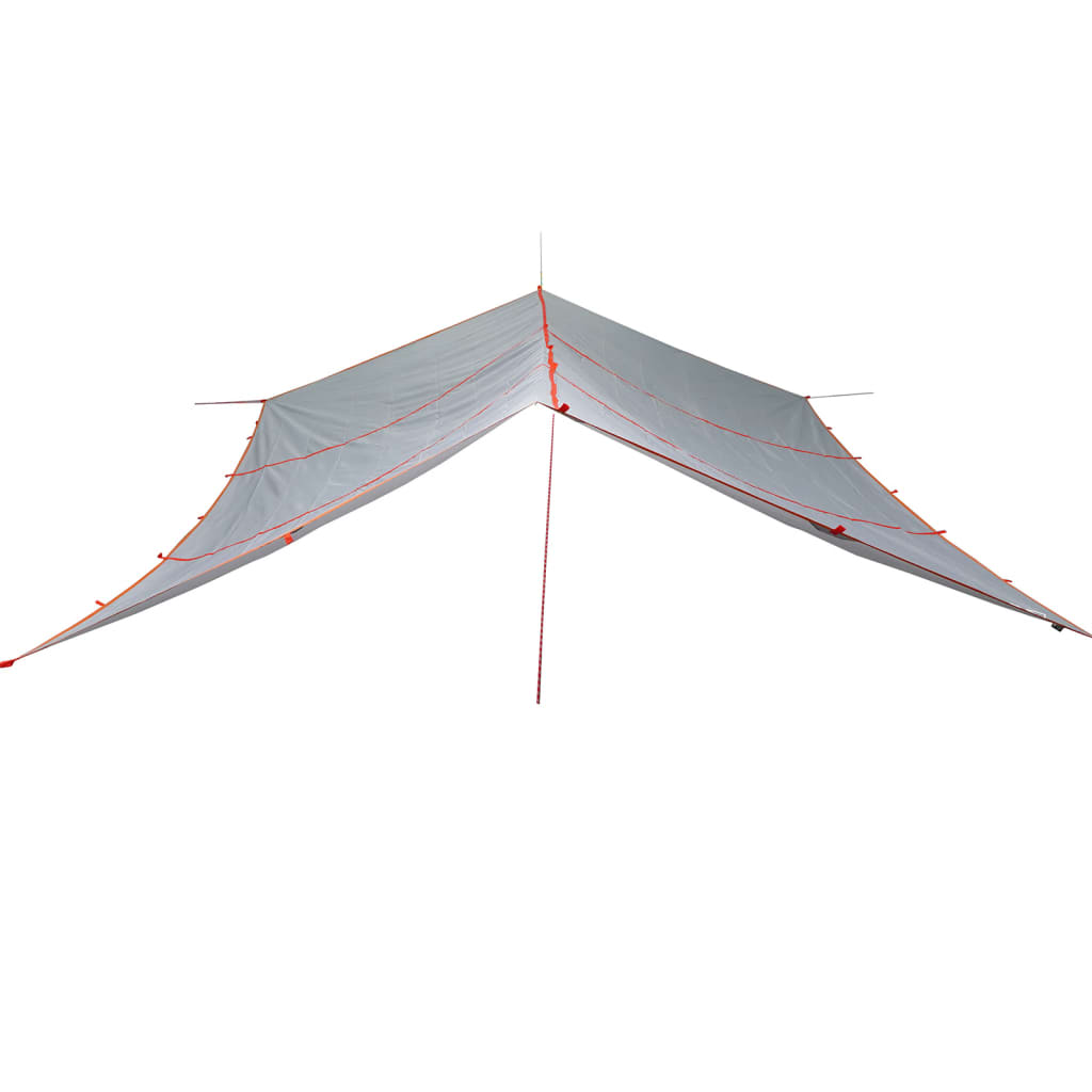 vidaXL Lona de camping impermeable gris y naranja 420x440 cm