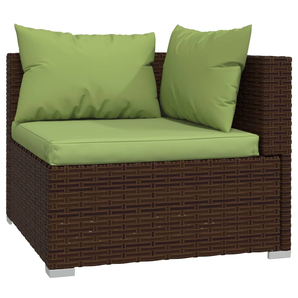 vidaXL Set muebles de jardín 8 piezas y cojines ratán sintético marrón