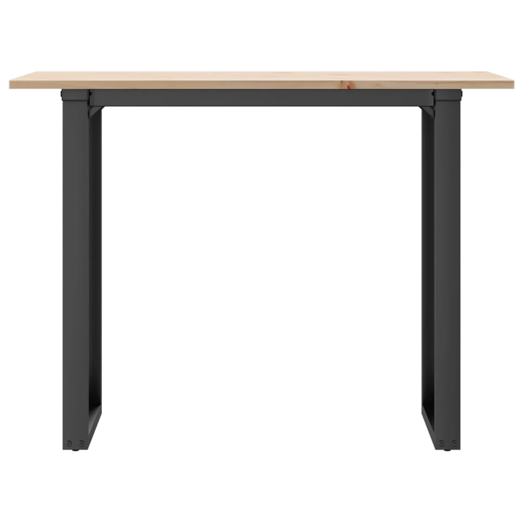 vidaXL Mesa de comedor marco O madera maciza pino y hierro 100x50x75cm