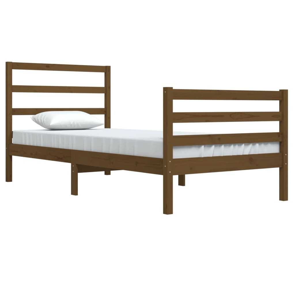 vidaXL Estructura cama sin colchón madera pino marrón miel 90x200 cm