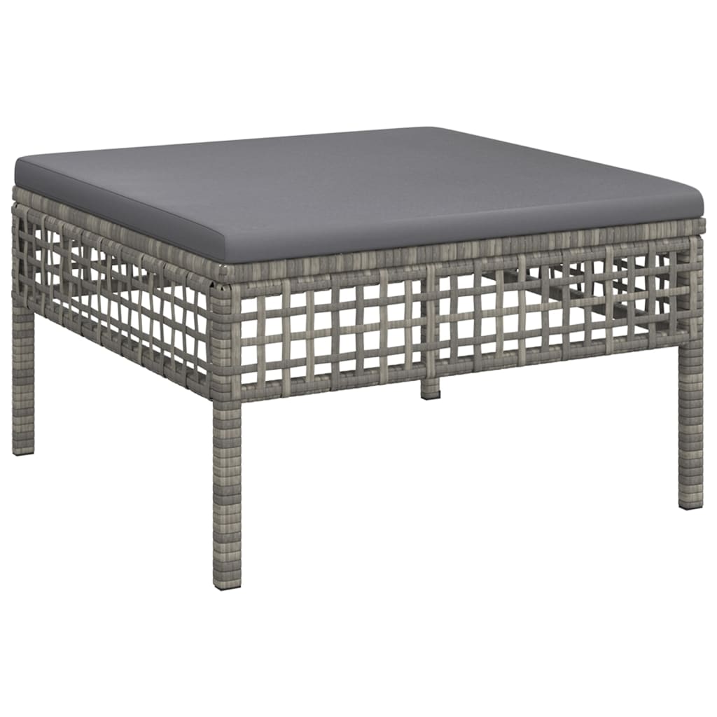 vidaXL Set de muebles de jardín 9 pzas y cojines ratán sintético gris