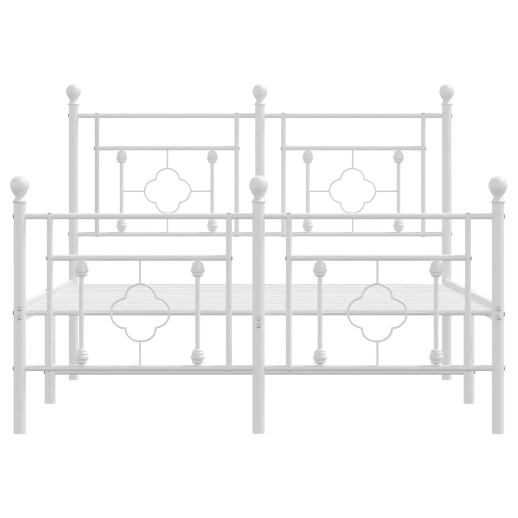 vidaXL Estructura cama sin colchón con estribo metal blanco 120x200 cm