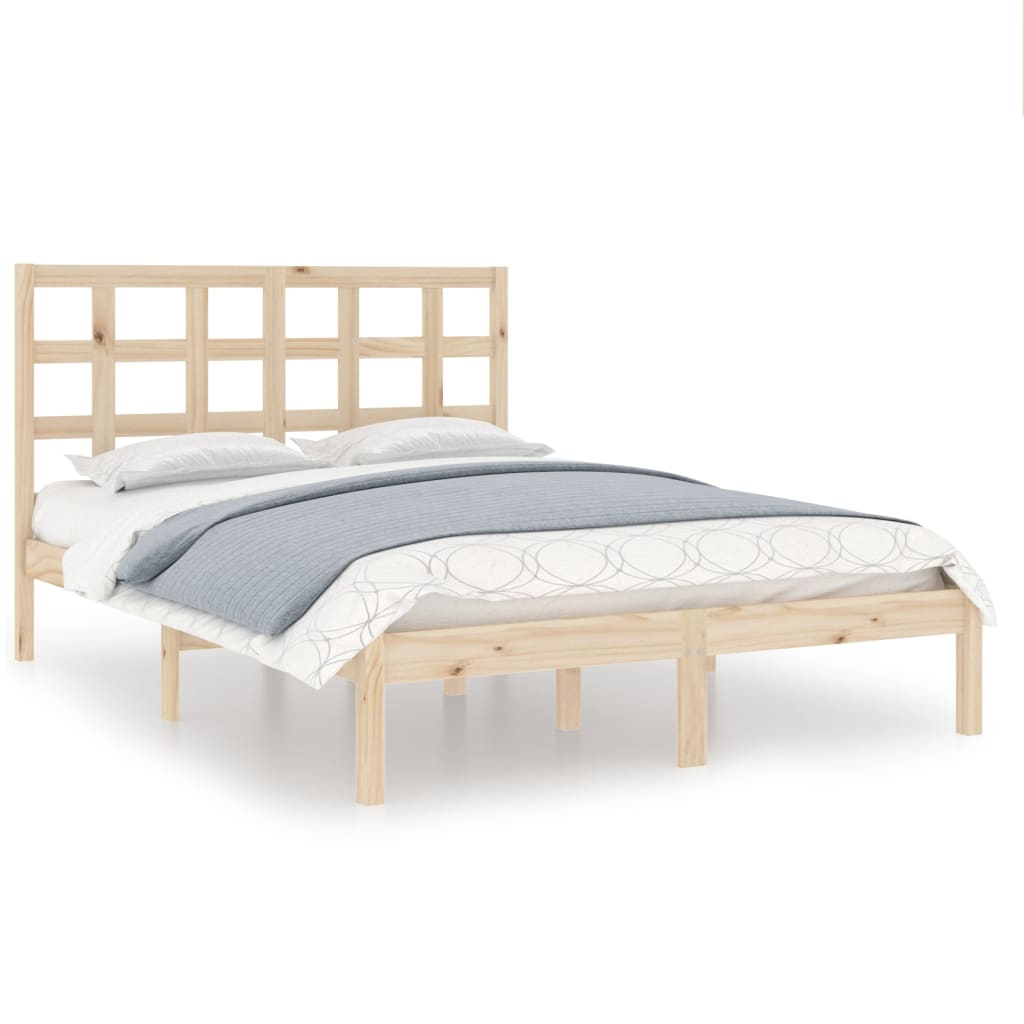 vidaXL Estructura de cama madera maciza de pino 140x190 cm