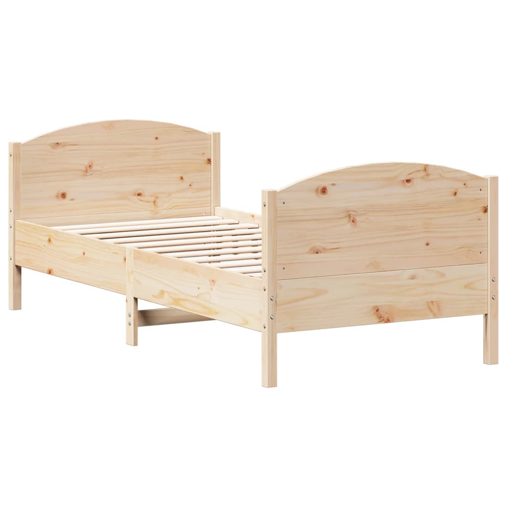 vidaXL Estructura de cama sin colchón madera maciza de pino 100x200 cm