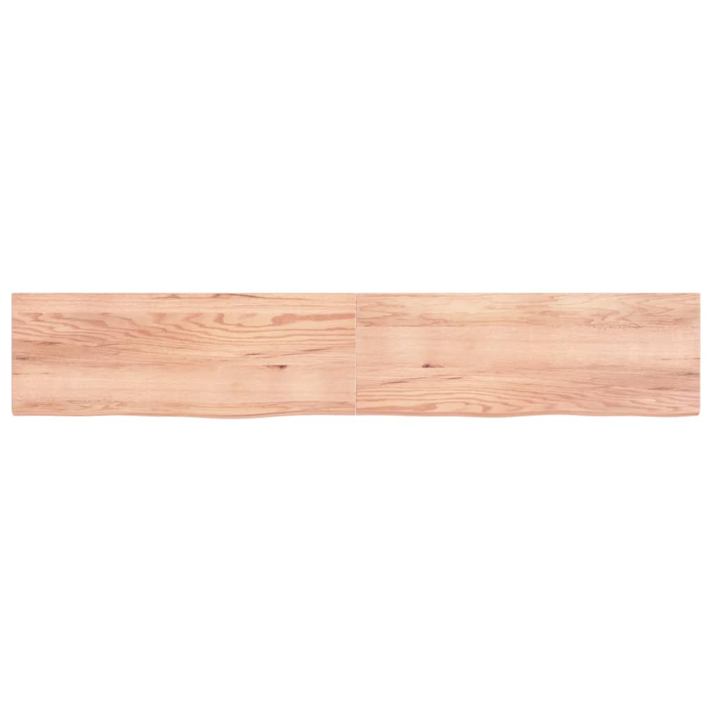 vidaXL Tablero mesa madera roble tratada marrón claro 220x40x(2-4) cm