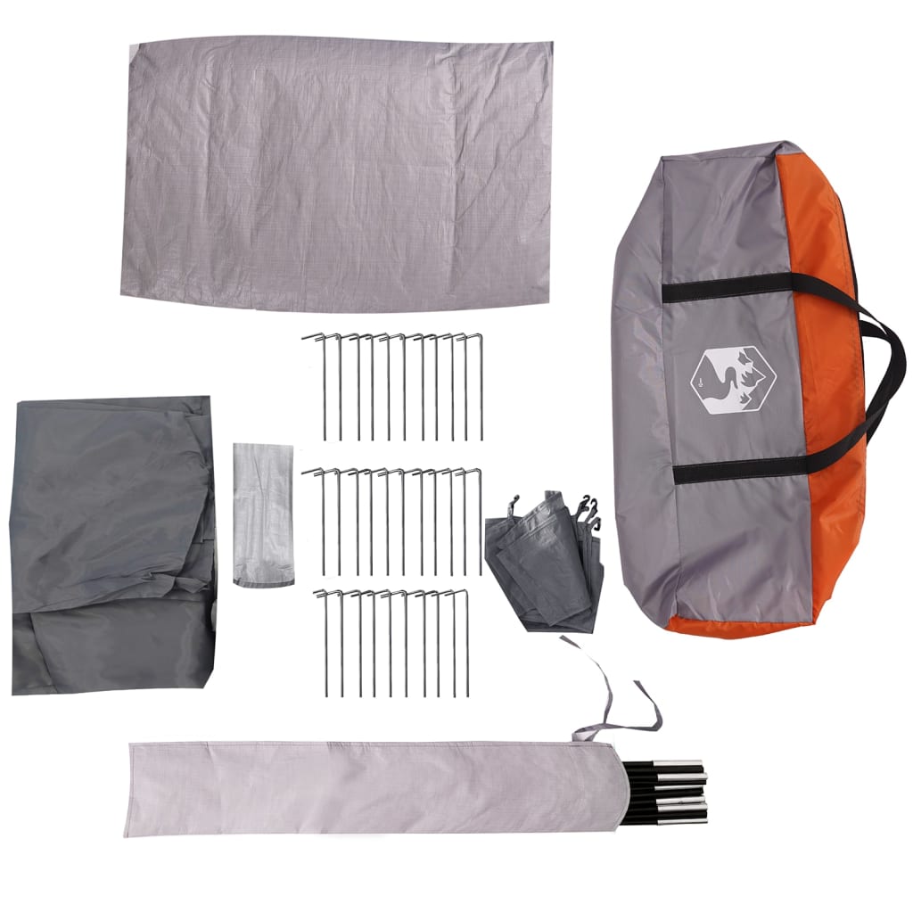 vidaXL Tienda de campaña familiar tipi 6 personas impermeable gris