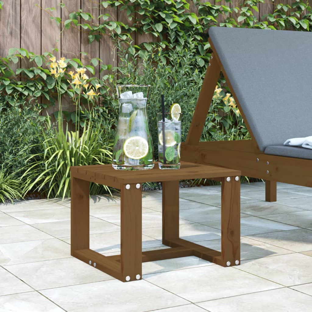 vidaXL Mesa auxiliar de jardín madera pino marrón miel 40x38x28,5 cm