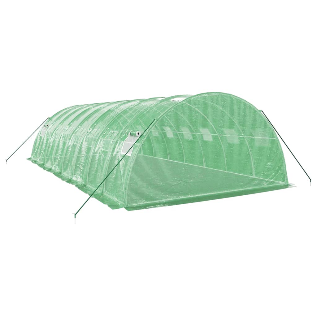 vidaXL Invernadero con estructura de acero verde 32 m² 8x4x2 m