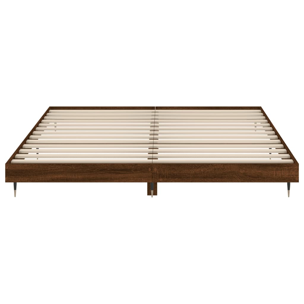 vidaXL Estructura de cama sin colchón madera marrón roble 120x200 cm